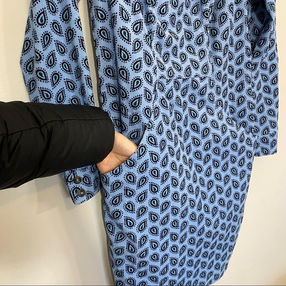 Boden Caroline Cord Dress Paisley Corduroy Frosted Blue Long Sleeve Regular US 4 - Picture 3 of 10